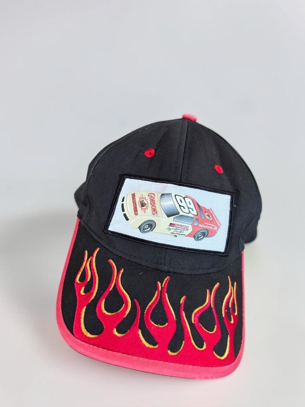 Vintage Gordon's Racing Flame Snapback Hat NASCAR Style Cap